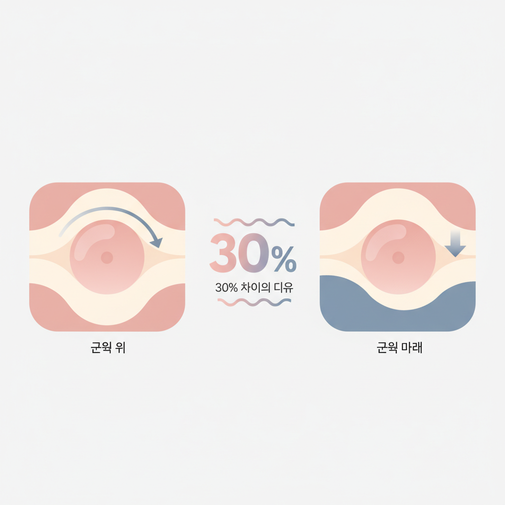 가슴성형 — 변수 3: 삽입 위치 — 근육 위 vs 근육 아래, 30% 차이의 이유